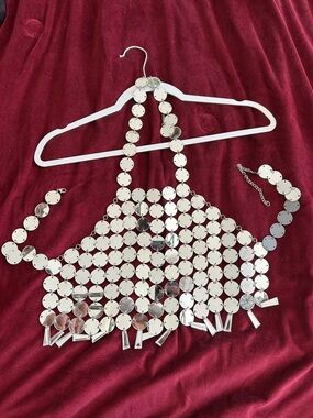 Chainmail/chainlink reflective halter top